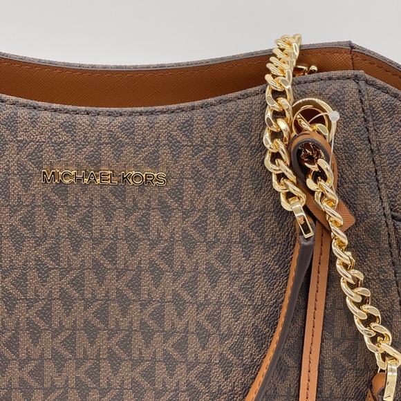 Michael Kors Chain Shoulder Bag Brown - Picture 4 of 13